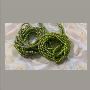 Green and Gray waist bead set